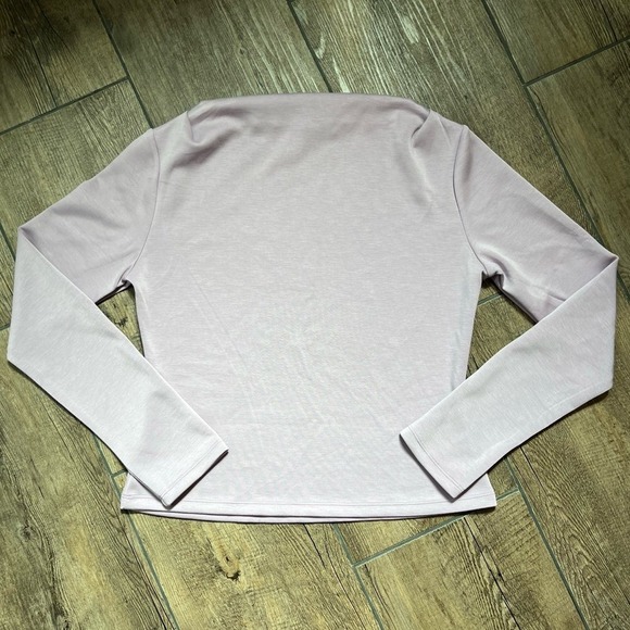 Banana Republic NEW Lilac Soft Touch Pleated Boat Neck Long Sleeve Top Women's M - Picture 3 of 6
